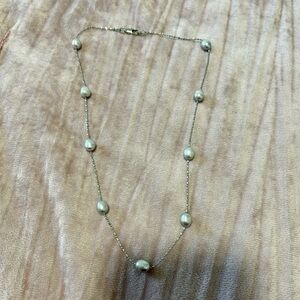 Elegant Silver Real Pearl Necklace